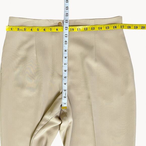 Vintage Pendleton Polyester Pant Suit 2 Piece 12/14 Beige Lined Short Sleeve Top - Picture 11 of 12